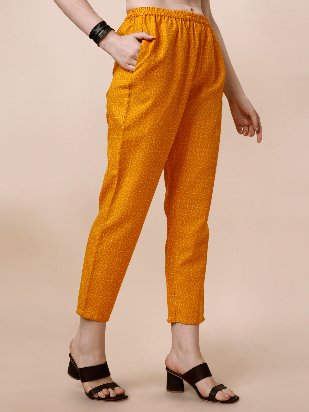 Multicolor Cotton Printed Kurta Pant & Dupatta Set 3/4 Sleeves
