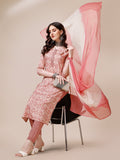 Multicolor printed rayon kurta set with 3/4th sleeves, pants, and matching dupatta