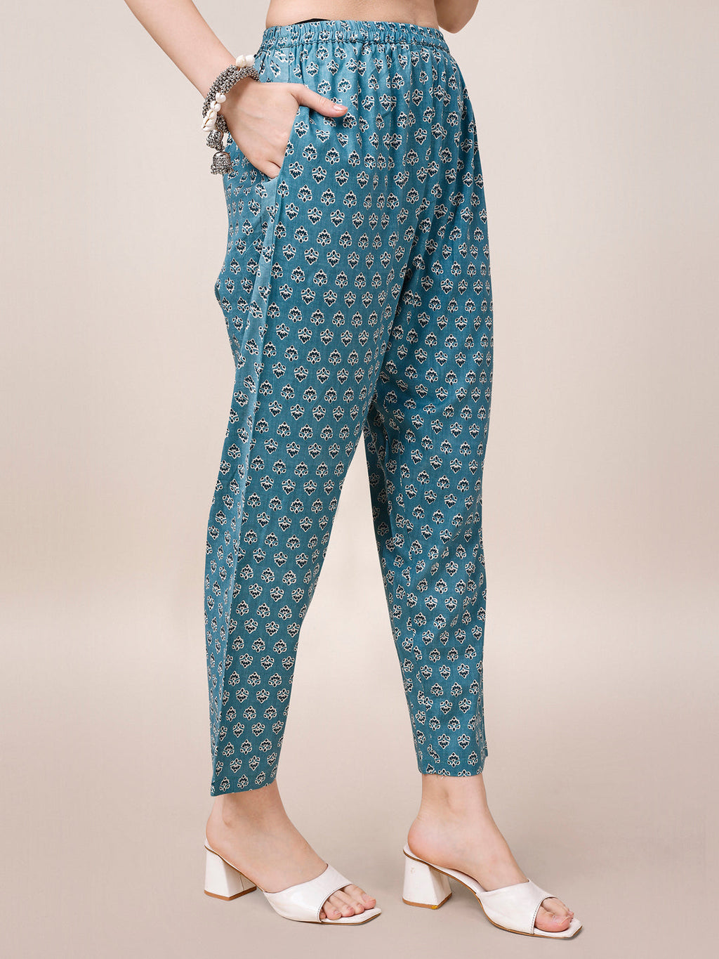 Multicolor Paisley Printed Rayon Kurta Set with Embroidery