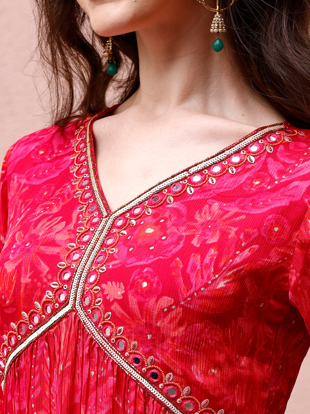 Alia Cut Hand Embroidered Floral Kurta Set with Pant and Dupatta
