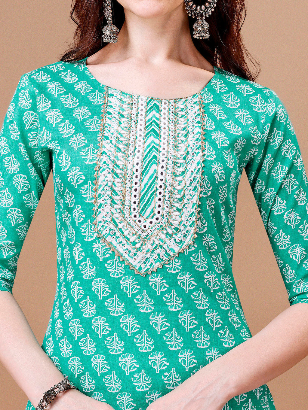 Embroidered & Floral Printed Kurta With Pant & Dupatta, Multicolor - Hiral Fashion