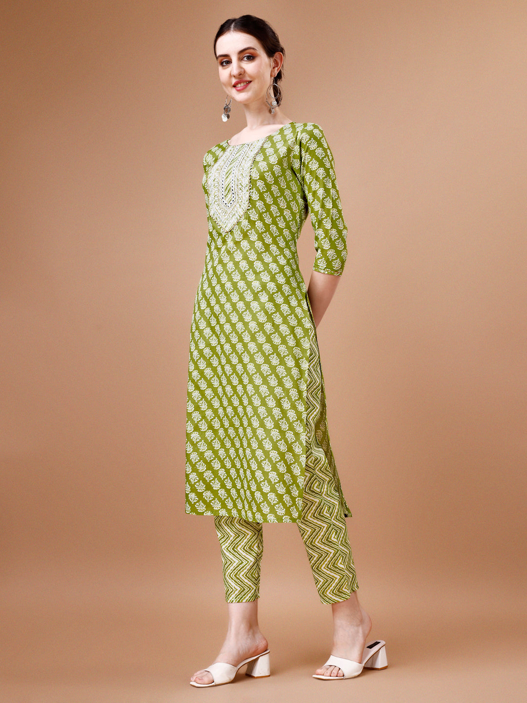 Embroidered & Floral Printed Kurta With Pant & Dupatta, Multicolor - Hiral Fashion