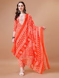 Multicolor Floral Embroidered Kurta Set with Pant and Dupatta