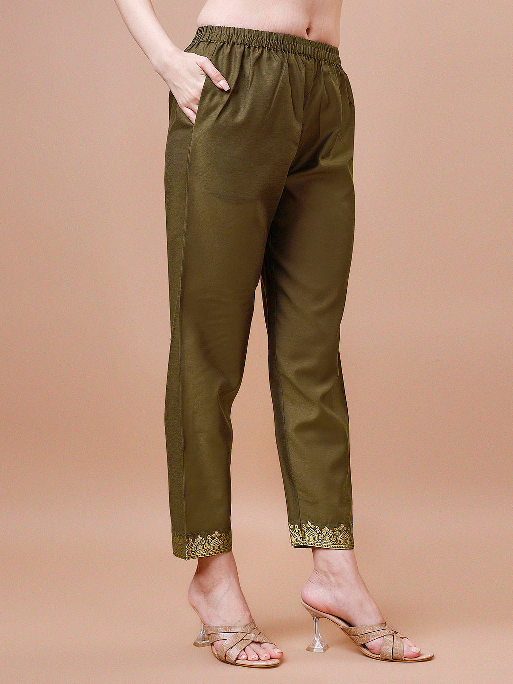 Multicolor Banarasi Chanderi Jacquard Kurta with Pant & Dupatta