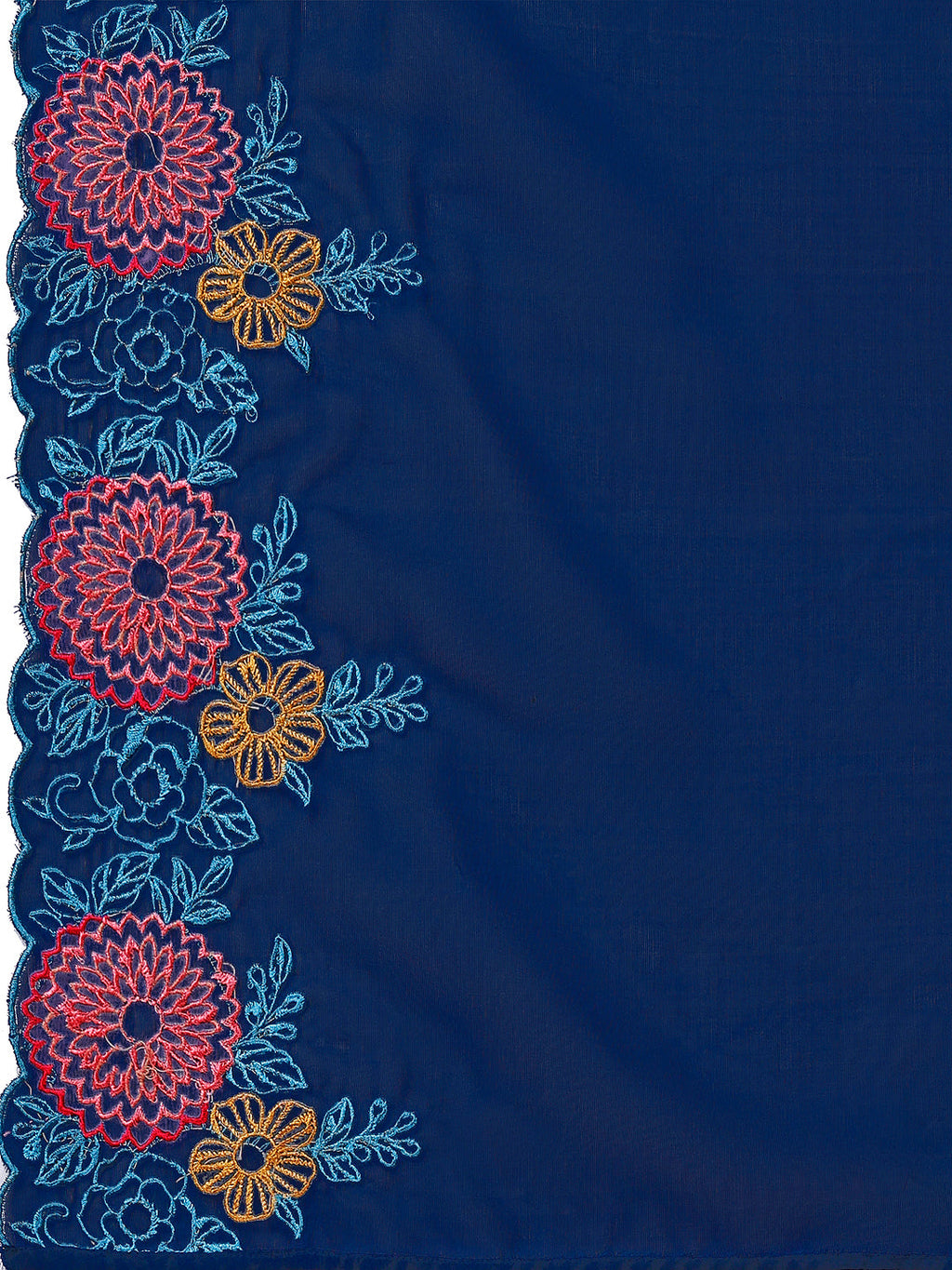 Placement Hand Embroidered Kurta With Pant & Organza Dupatta Set
