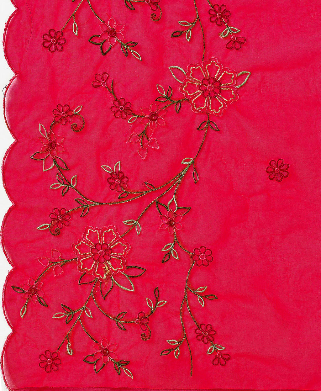Multicolor Alia Cut Embroidered Kurta Set with Organza Dupatta