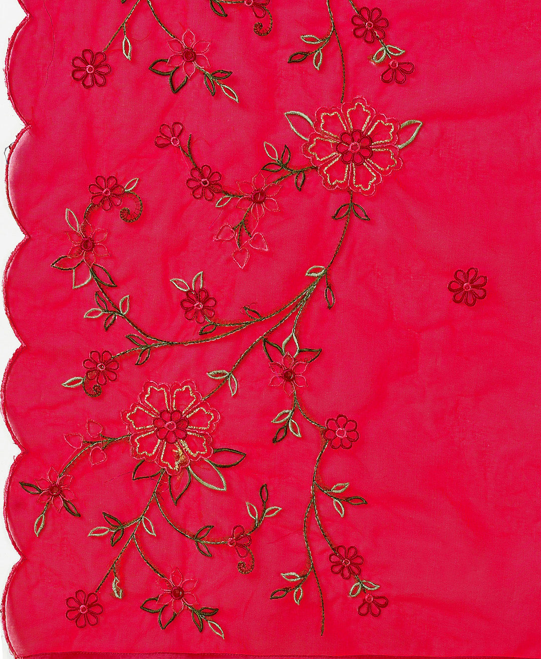 Multicolor Alia Cut Embroidered Kurta Set with Organza Dupatta