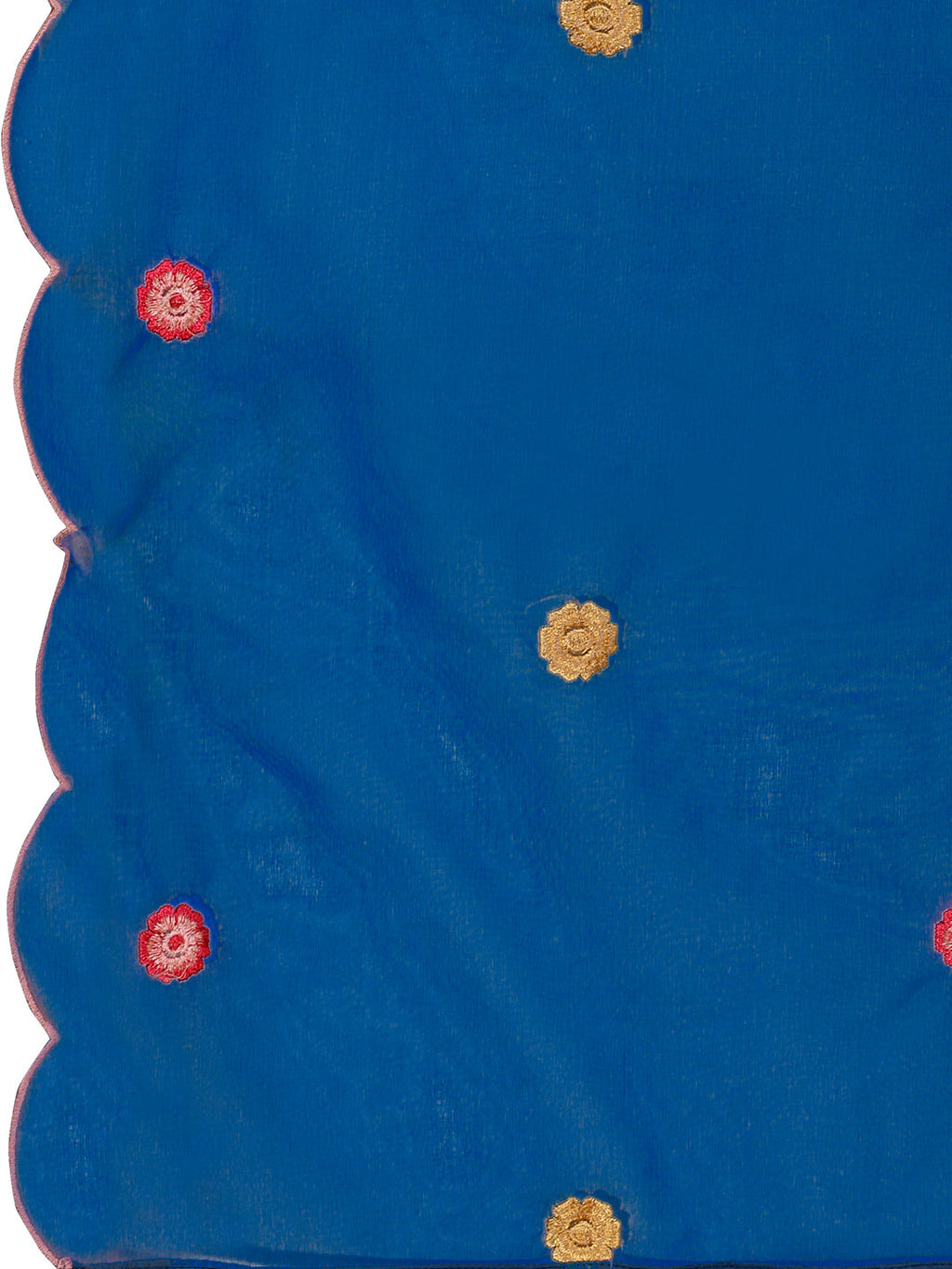 Multicolor Hand Embroidered Alia Cut Kurta Set with Organza Dupatta