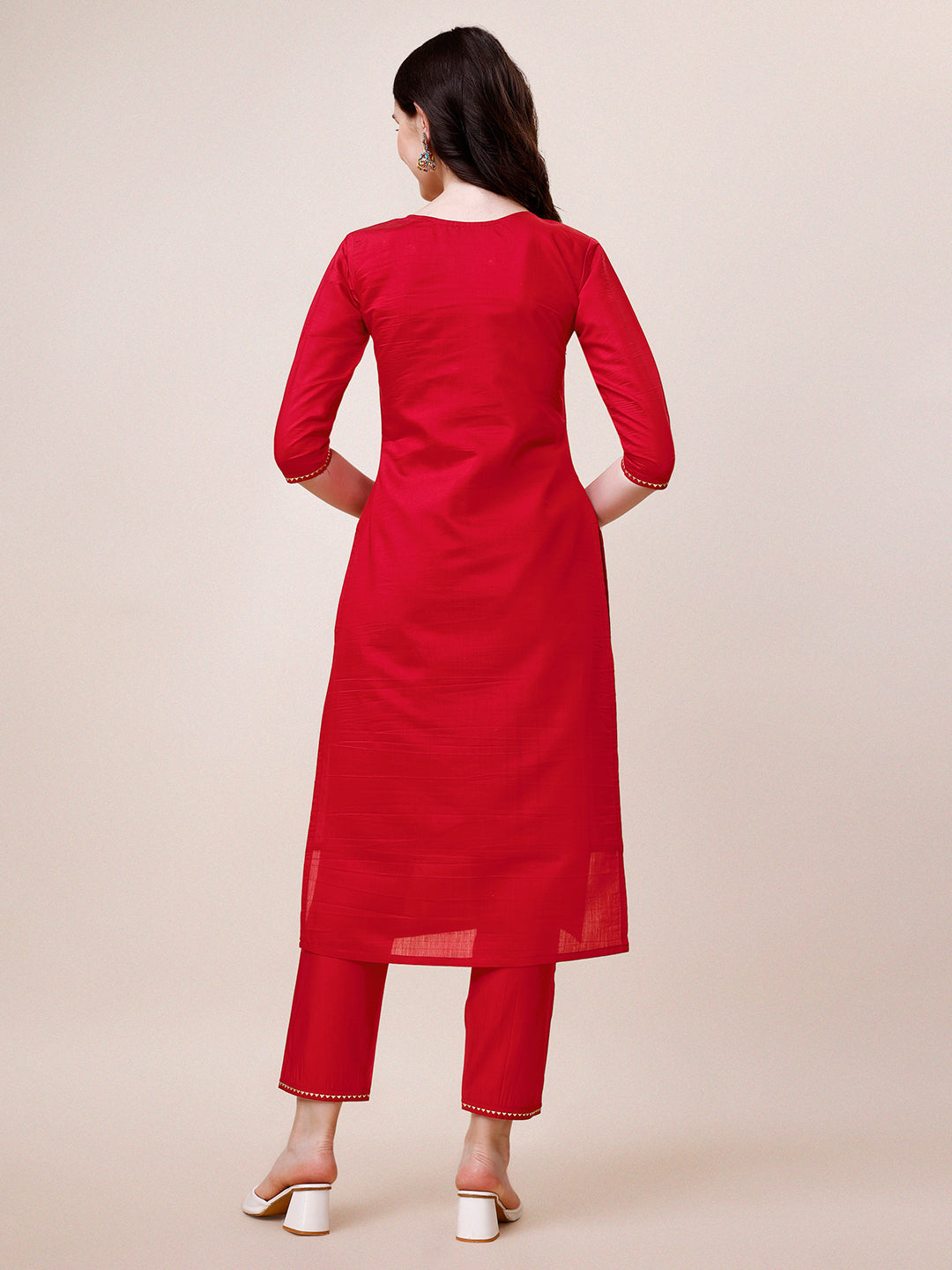 Embroidered Multicolor Kurta Set with Pant and Dupatta