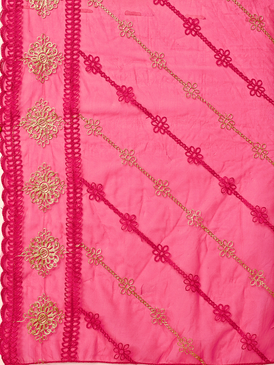 Multicolor Embroidered Kurta Set with Pant and Dupatta