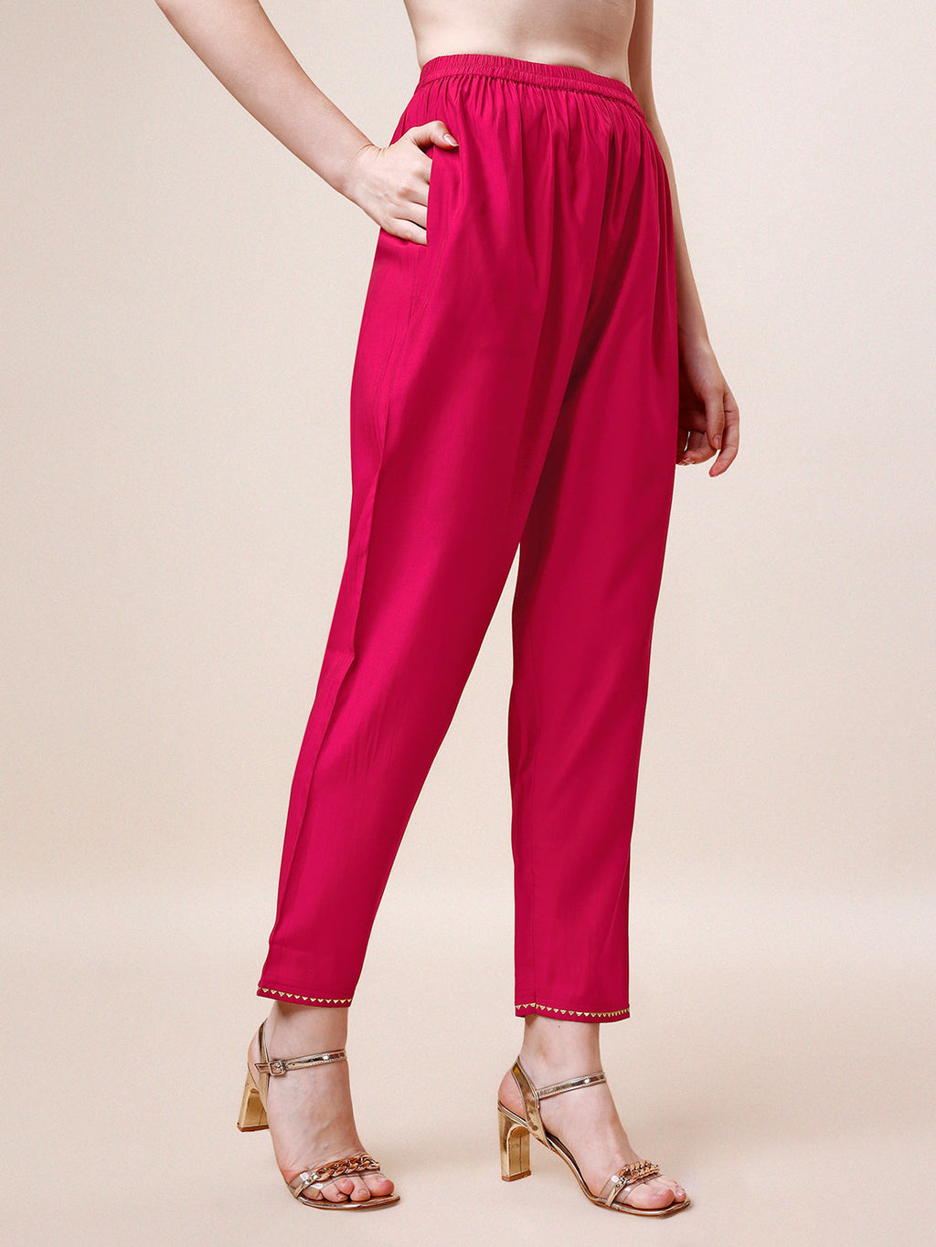 Multicolor Hand Embroidered Kurta Set with Pant and Dupatta