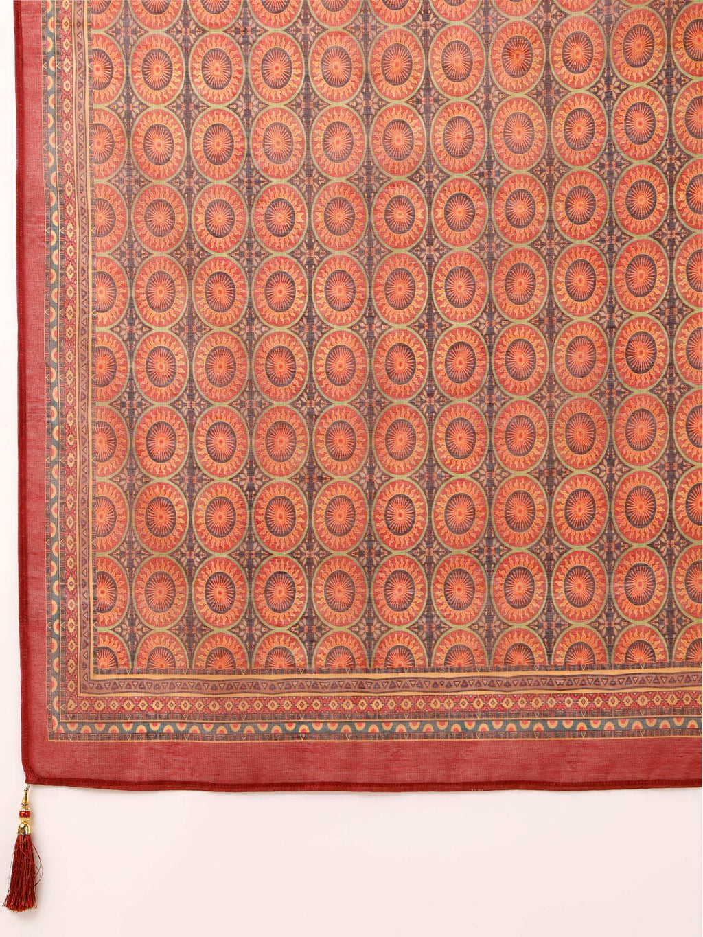 Ethnic Motif Printed & Embroidered Kurta Set with Dupatta