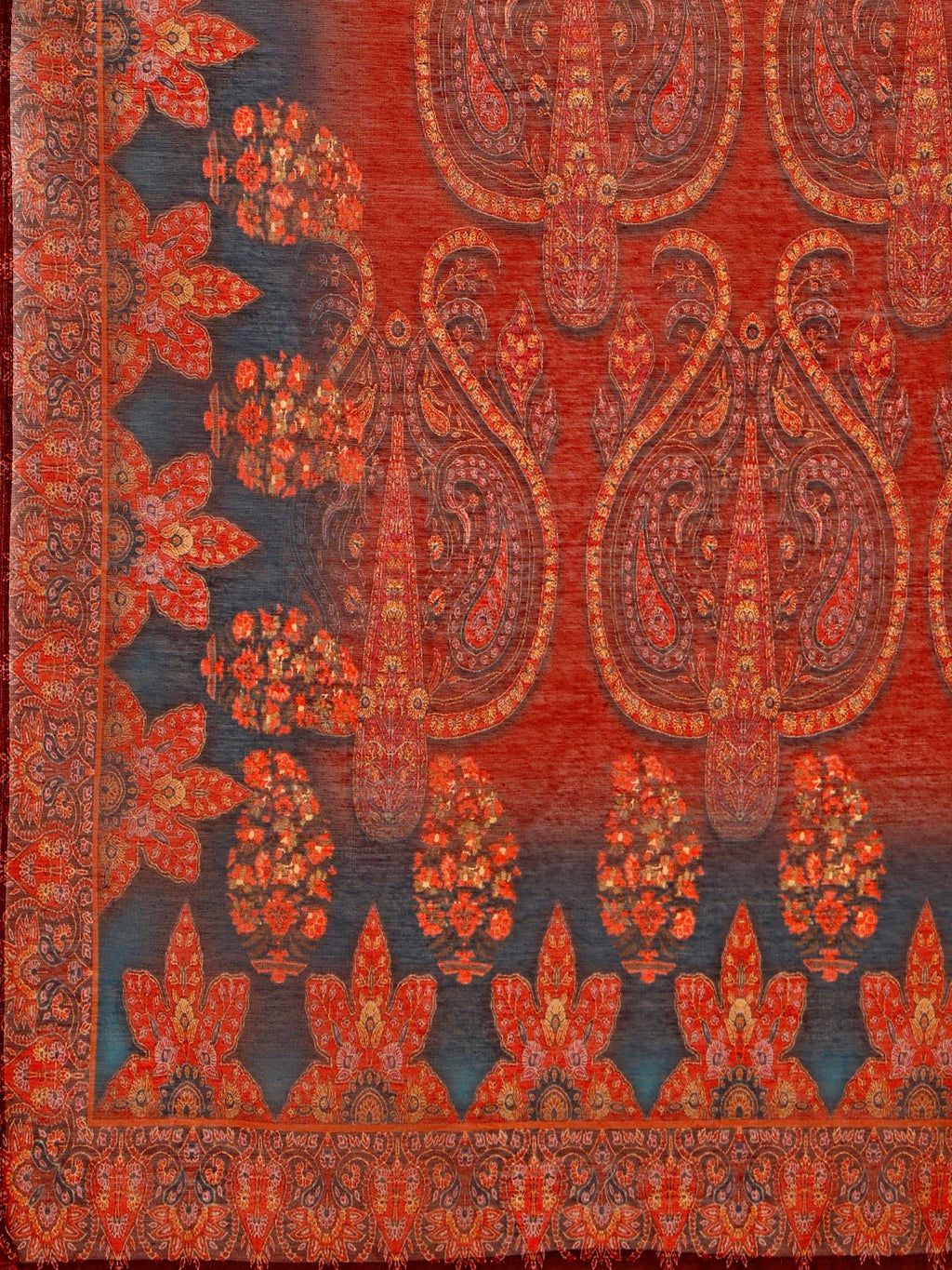 Multicolor Printed and Embroidered Kurta Pant and Dupatta Set