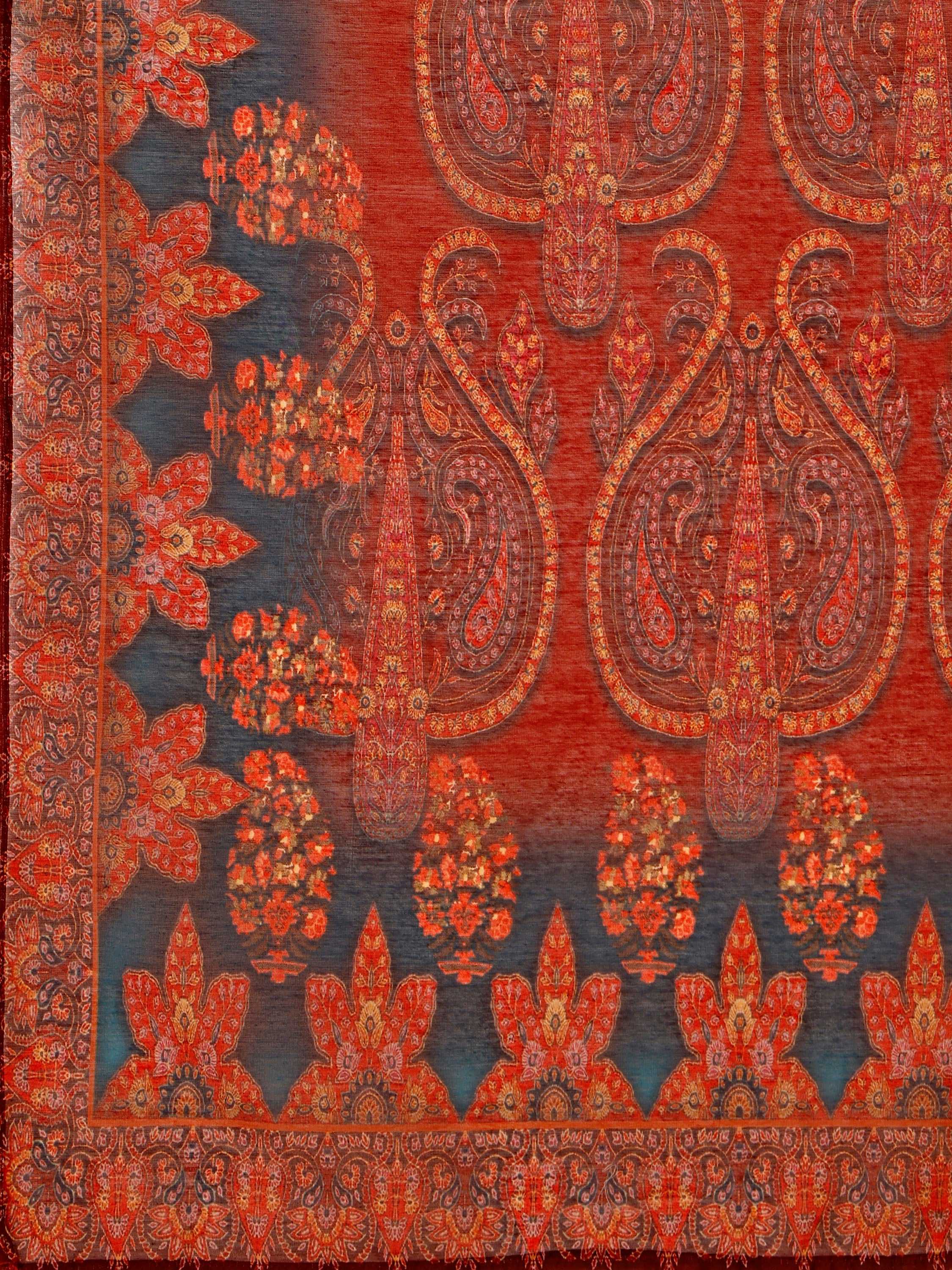 Multicolor Printed and Embroidered Kurta Pant and Dupatta Set