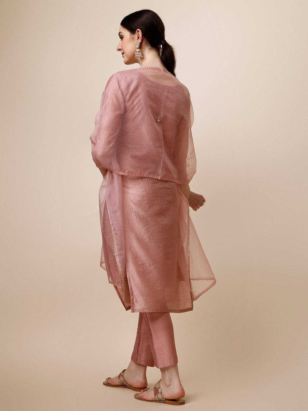 Hand Embroidered Kurta With Pant & Dupatta Set, Multicolor - Hiral Fashion