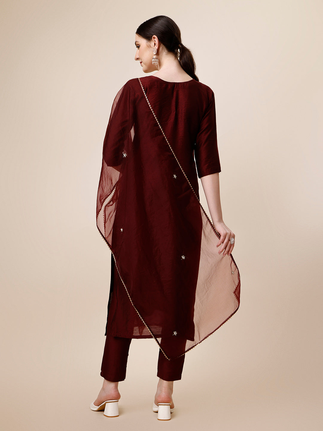 Embroidered Color Kurta With Pant And Dupatta Set, Multicolor - Hiral Fashion
