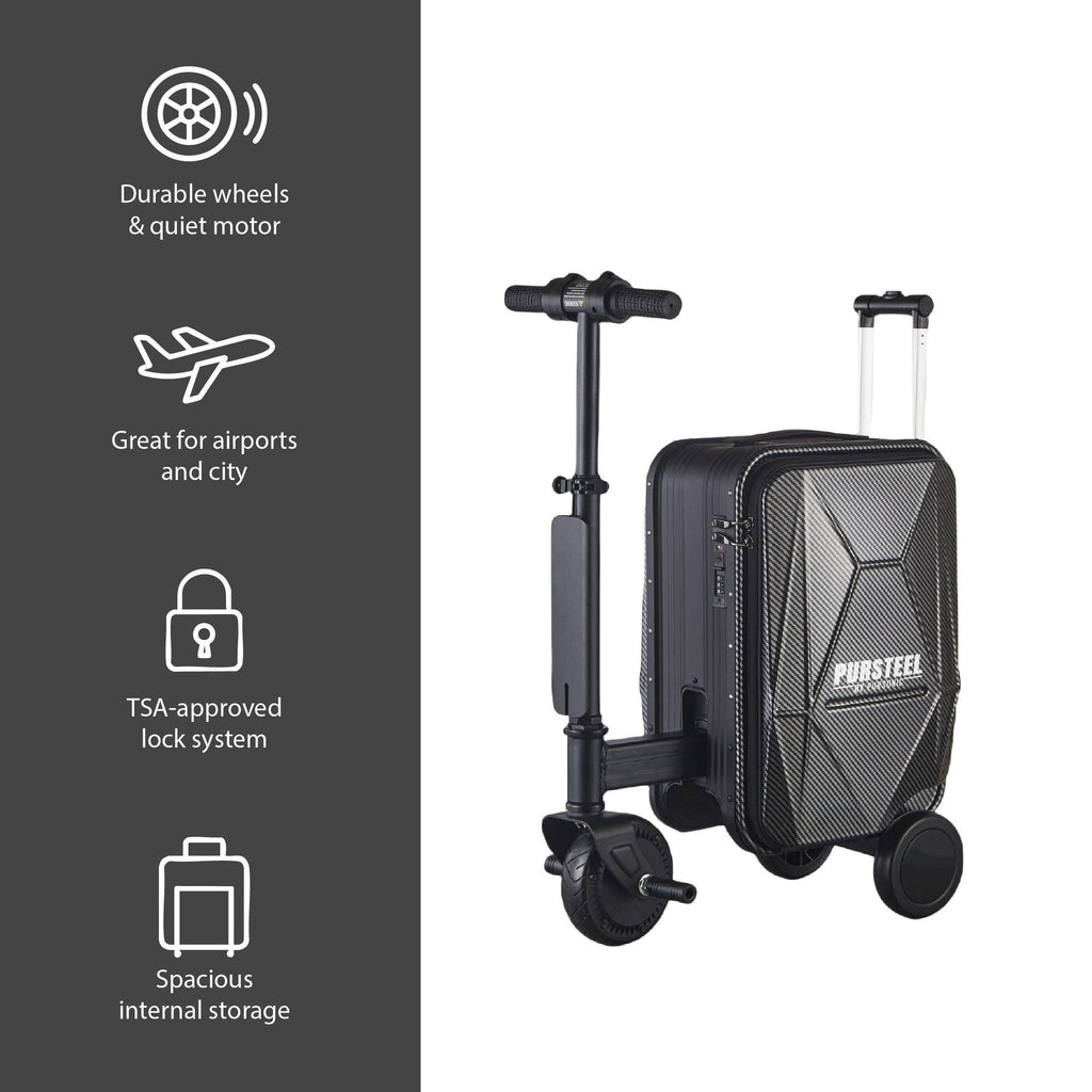 Smart Travel Bundle – Electric Scooter Luggage with Air Tag Tracking for Smooth, Safe Journeys