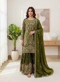 Prazu Fashion Mahendi Jimmy Silk Sequin Embroidered Sharara Suit