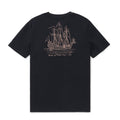 Men's black and pale-pink nautical-themed crew neck cotton graphic tee