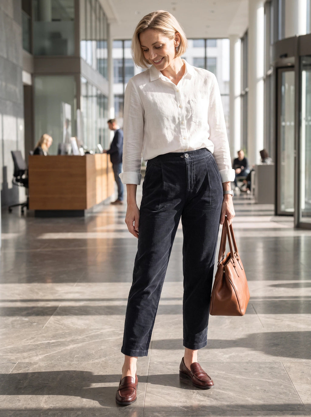 Cotton Elastic Waist Tapered Pants NIKKI
