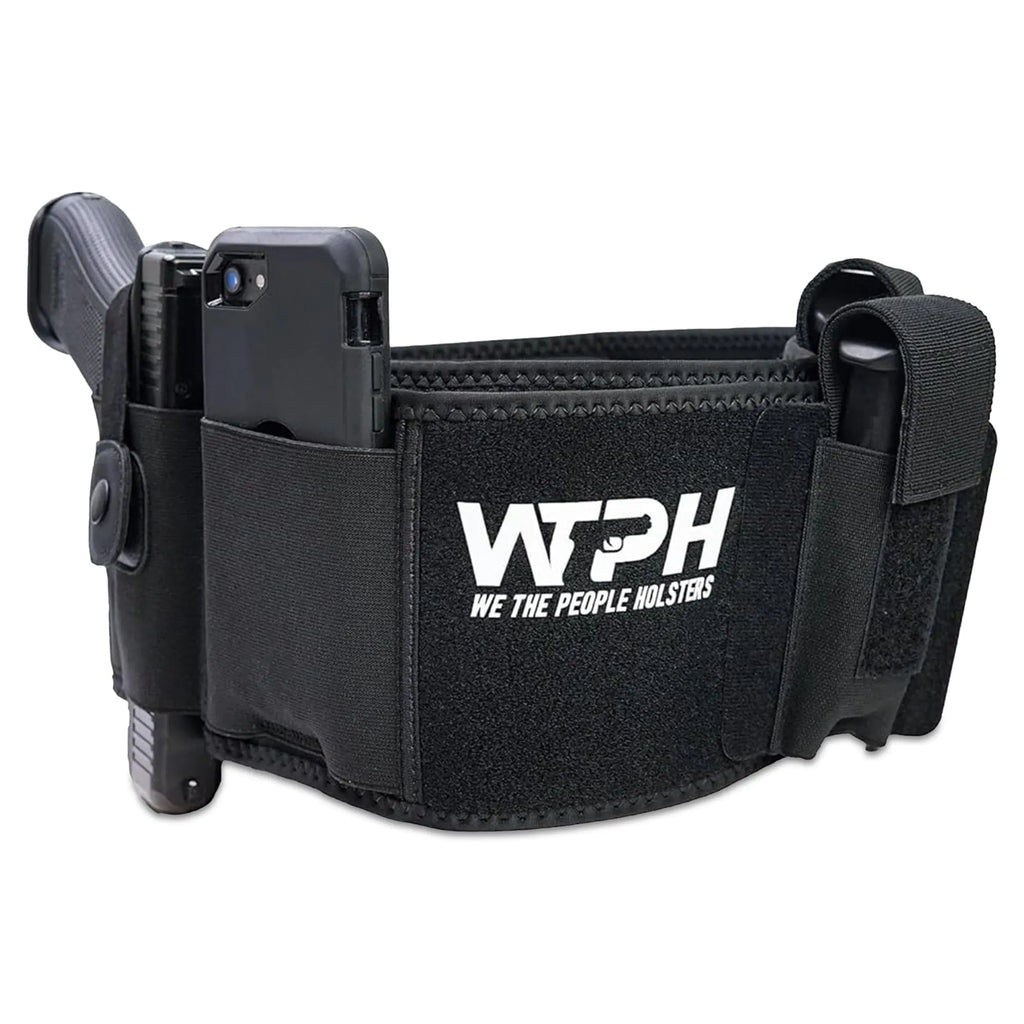 We The People Holsters - Universal Belly Band Holster for Concealed Carry - Gun Holster for Men & Women - Concealed Carry Belt Fits with Most Sub-Compact Compact & Full-Sized Pistols - Medium - Left