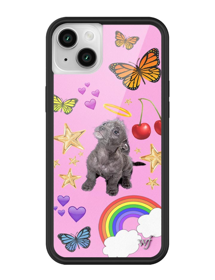 Puppy Love Pink Graphic iPhone Case with Black Bumper - Image 35