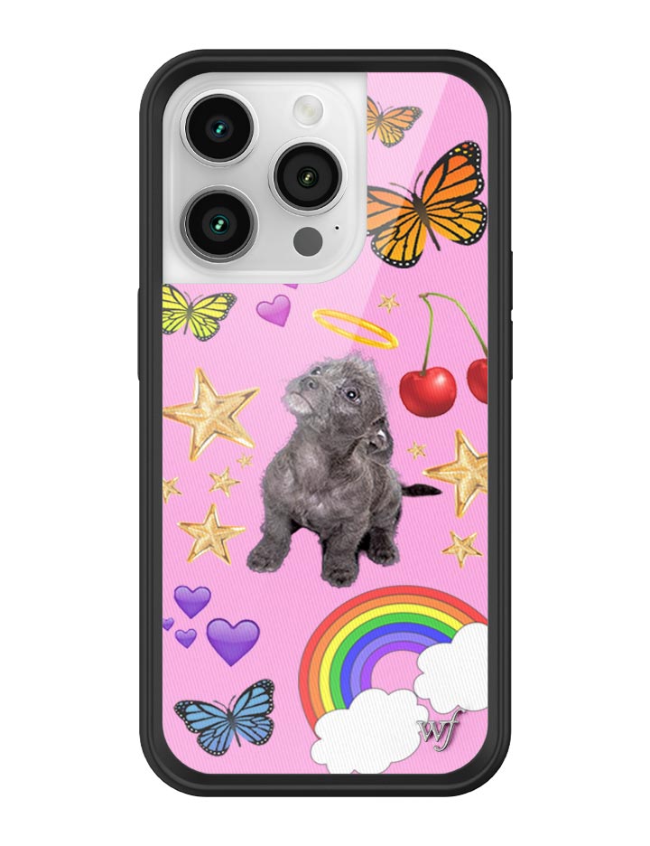 Puppy Love Pink Graphic iPhone Case with Black Bumper - Image 31