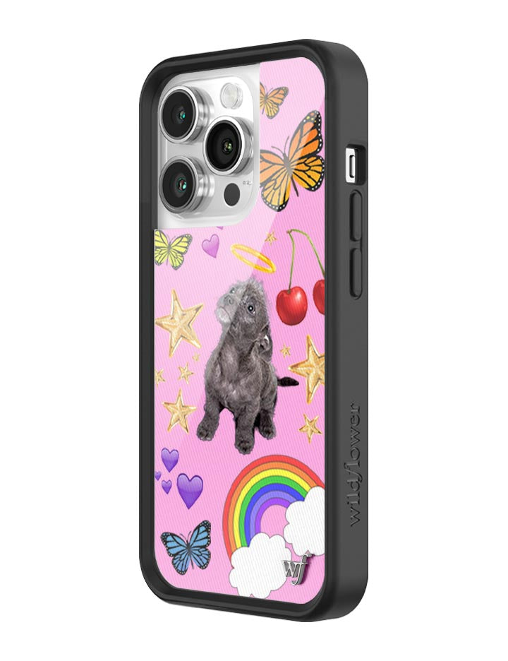 Puppy Love Pink Graphic iPhone Case with Black Bumper - Image 32