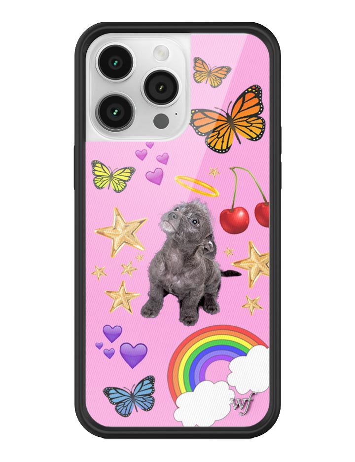 Puppy Love Pink Graphic iPhone Case with Black Bumper - Image 29