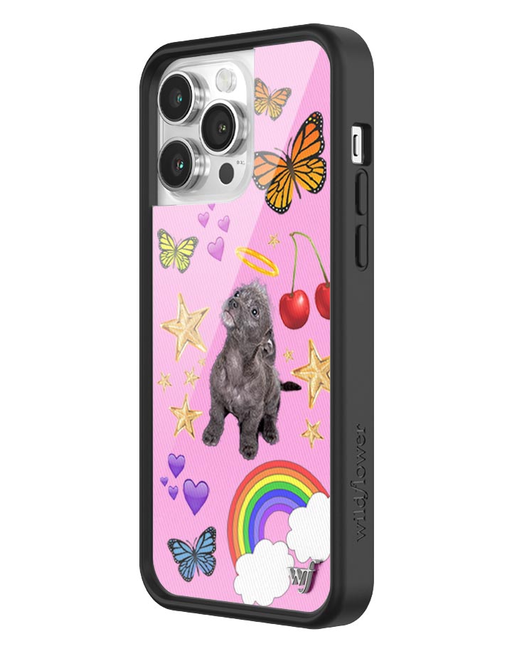 Puppy Love Pink Graphic iPhone Case with Black Bumper - Image 30
