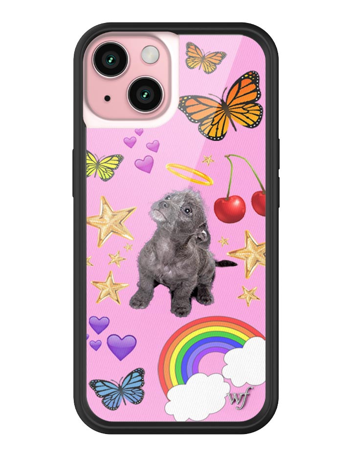 Puppy Love Pink Graphic iPhone Case with Black Bumper - Image 27