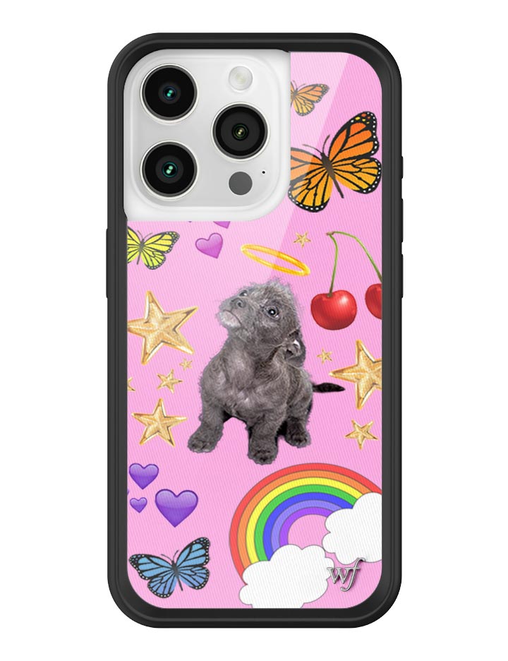 Puppy Love Pink Graphic iPhone Case with Black Bumper - Image 25