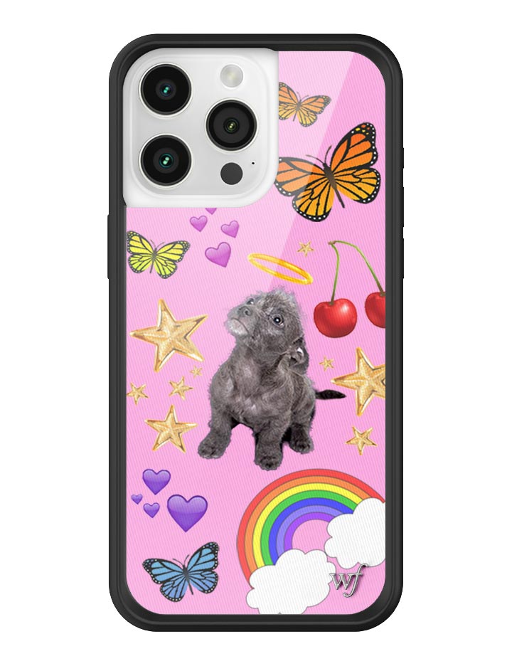 Puppy Love Pink Graphic iPhone Case with Black Bumper - Image 21