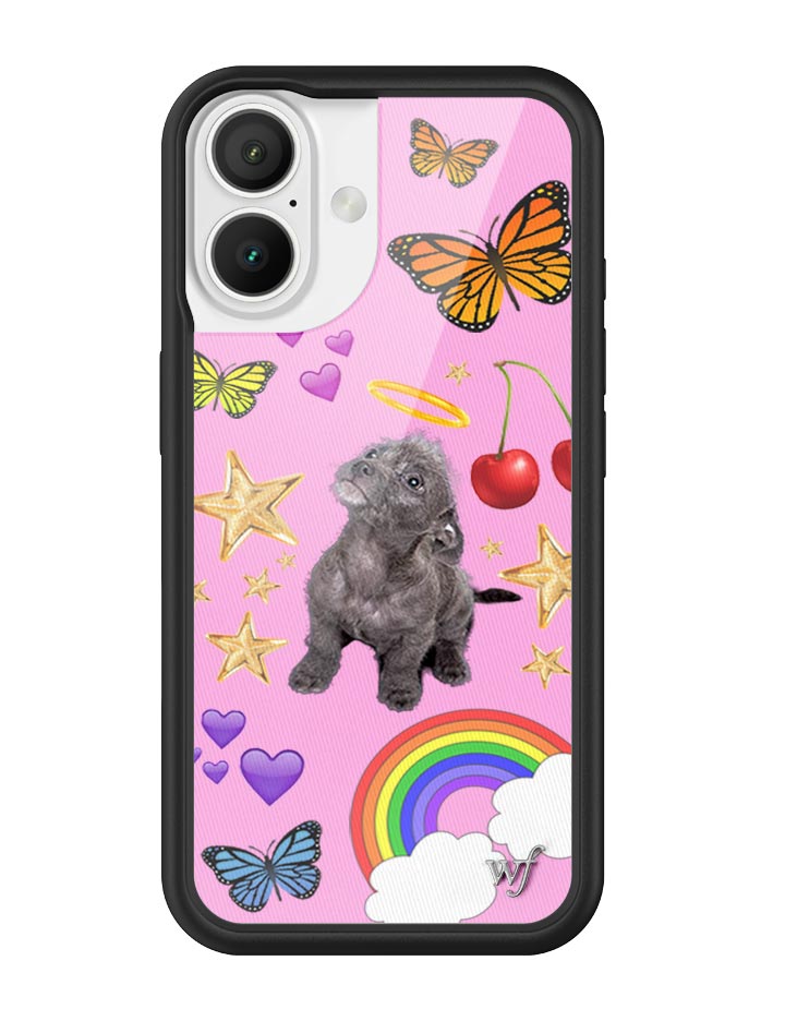Puppy Love Pink Graphic iPhone Case with Black Bumper - Image 19