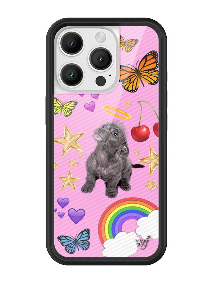 Puppy Love Pink Graphic iPhone Case with Black Bumper - Image 17