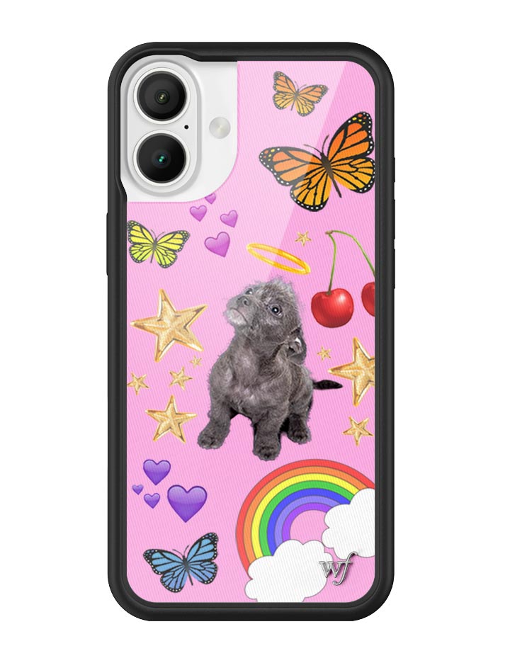 Puppy Love Pink Graphic iPhone Case with Black Bumper - Image 15