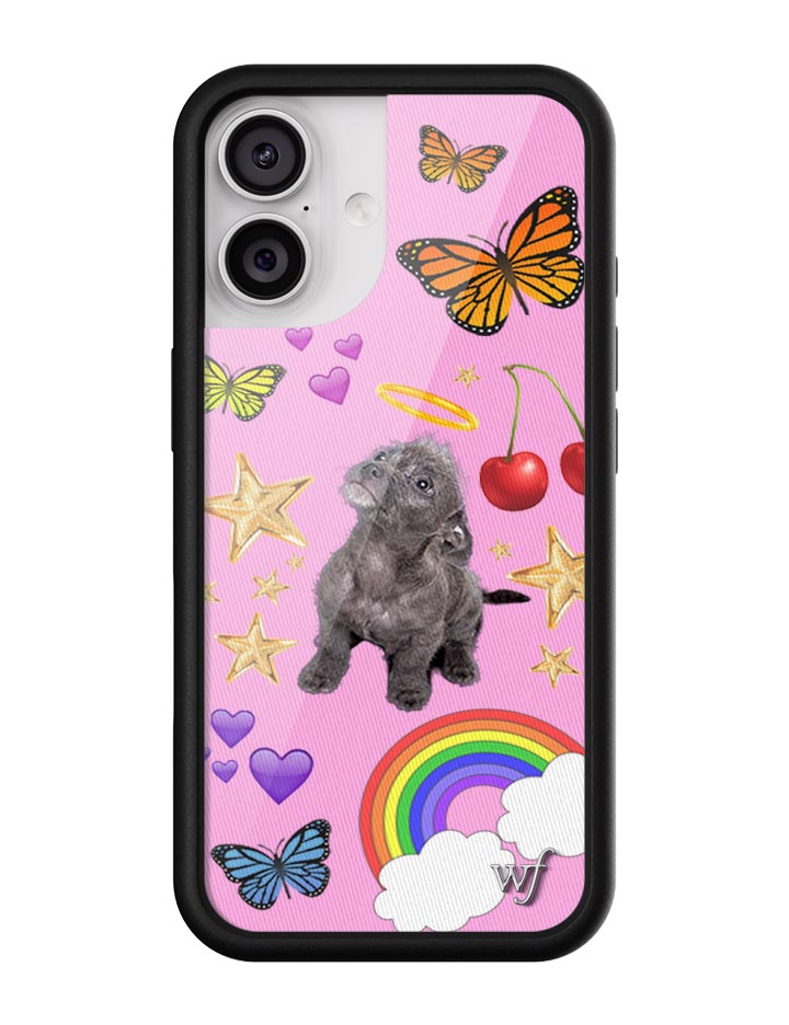 Puppy Love Pink Graphic iPhone Case with Black Bumper - Image 7