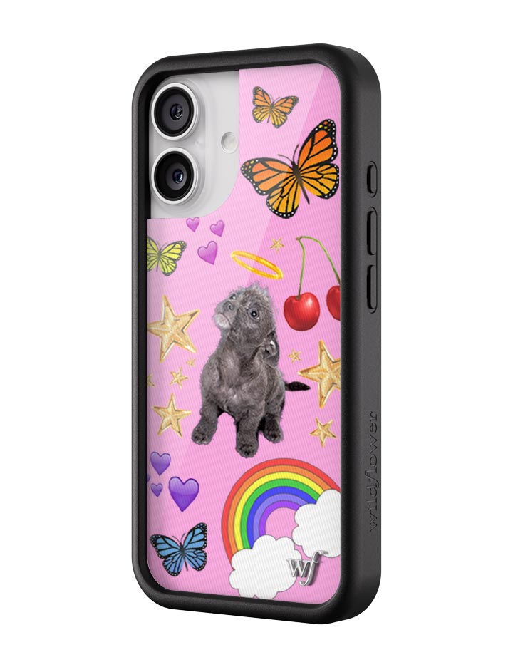 Puppy Love Pink Graphic iPhone Case with Black Bumper - Image 8