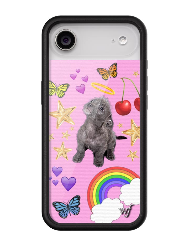Puppy Love Pink Graphic iPhone Case with Black Bumper - Image 10