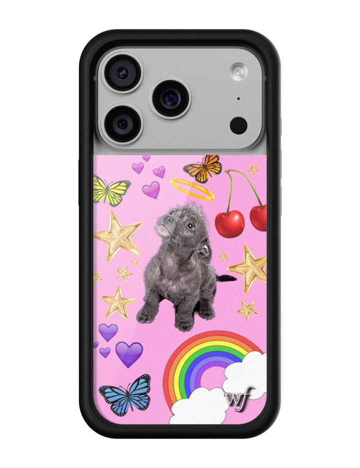 Puppy Love Pink Graphic iPhone Case with Black Bumper - Image 4