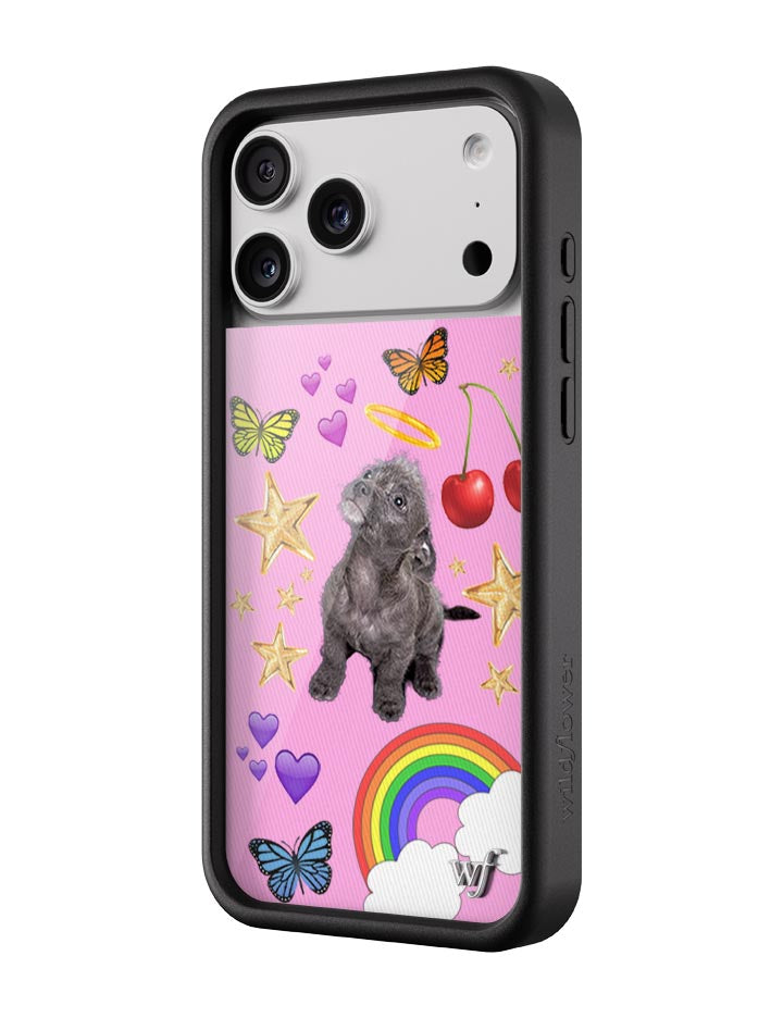 Puppy Love Pink Graphic iPhone Case with Black Bumper - Image 2