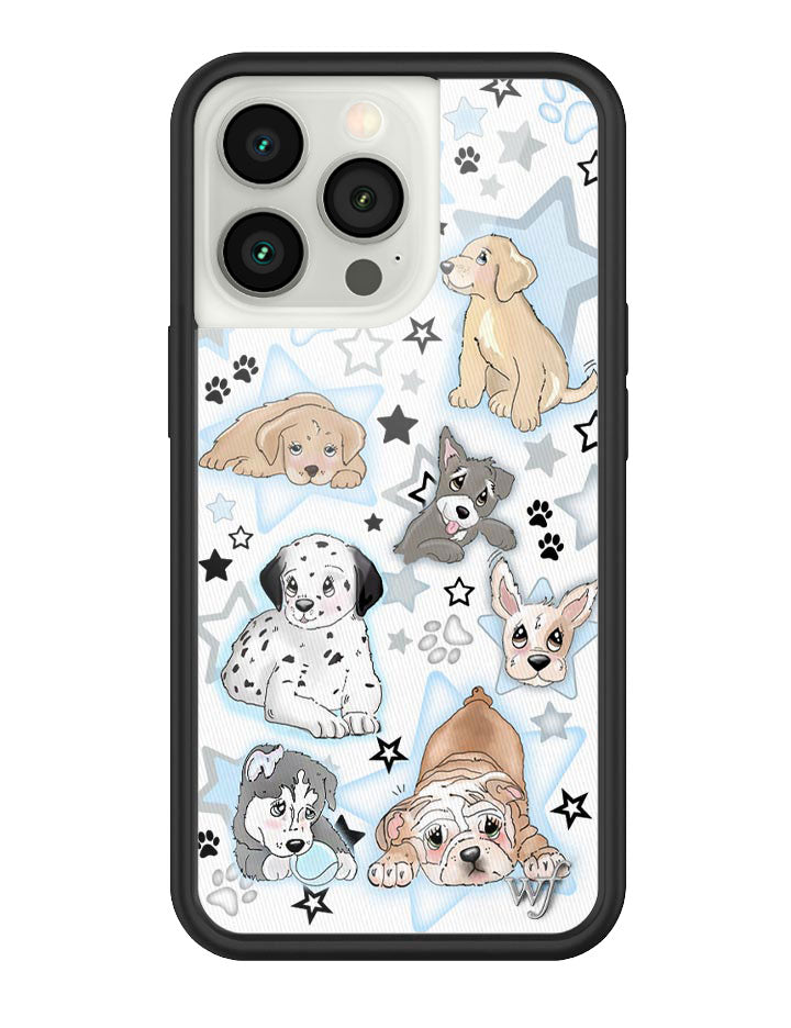 Puppy Party Baby Blue Star Print Protective iPhone Case