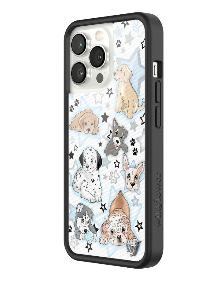 Puppy Party Baby Blue Star Print Protective iPhone Case