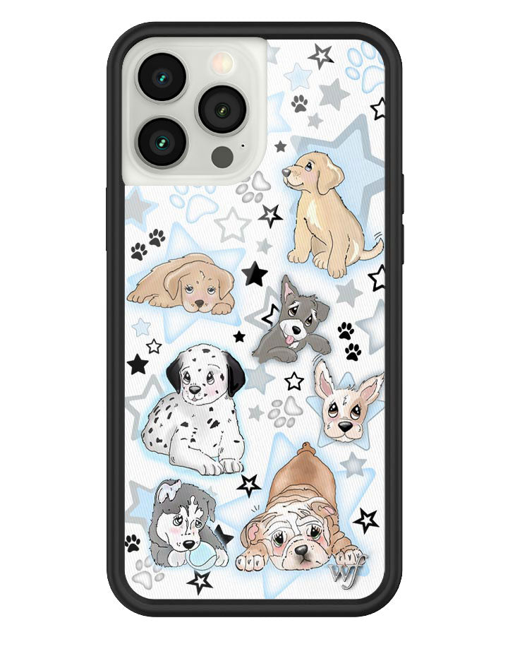Puppy Party Baby Blue Star Print Protective iPhone Case