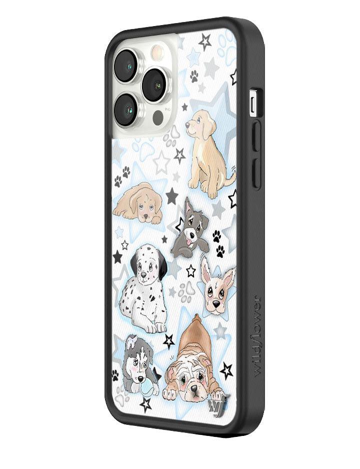 Puppy Party Baby Blue Star Print Protective iPhone Case