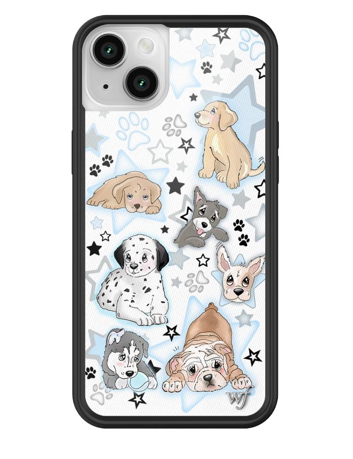 Puppy Party Baby Blue Star Print Protective iPhone Case