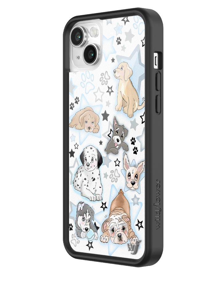 Puppy Party Baby Blue Star Print Protective iPhone Case