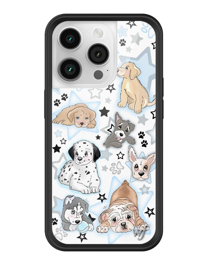 Puppy Party Baby Blue Star Print Protective iPhone Case
