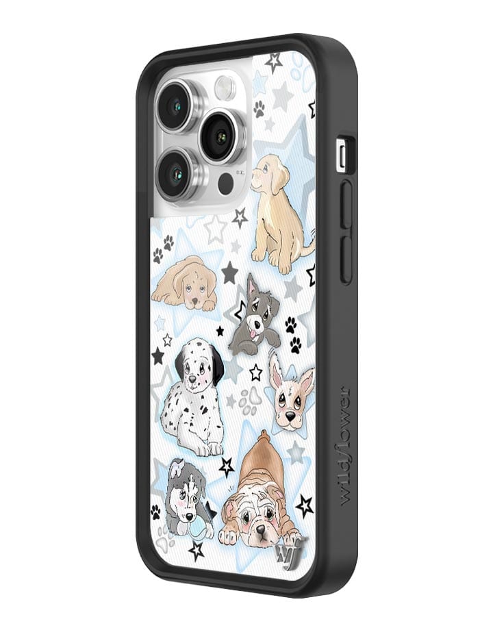 Puppy Party Baby Blue Star Print Protective iPhone Case