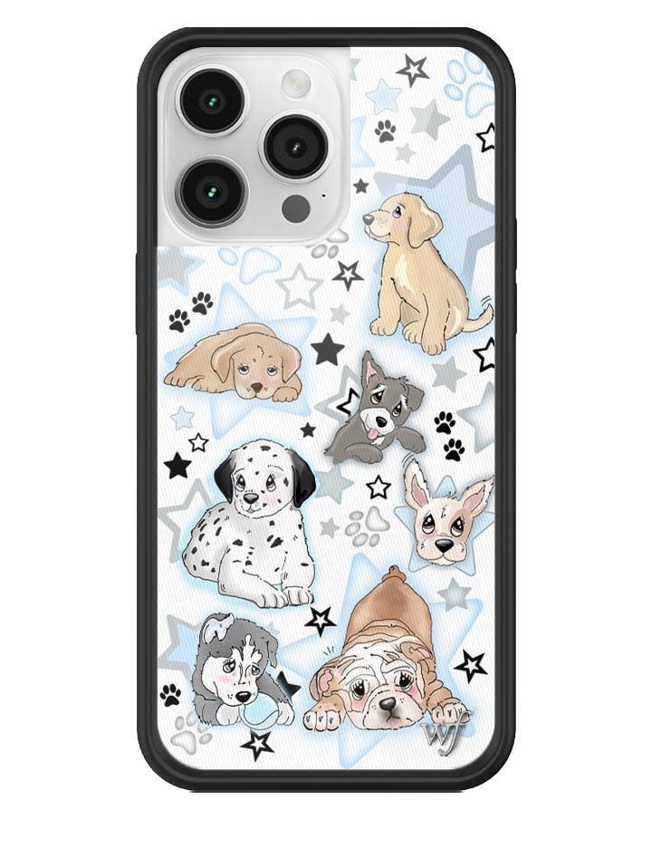 Puppy Party Baby Blue Star Print Protective iPhone Case